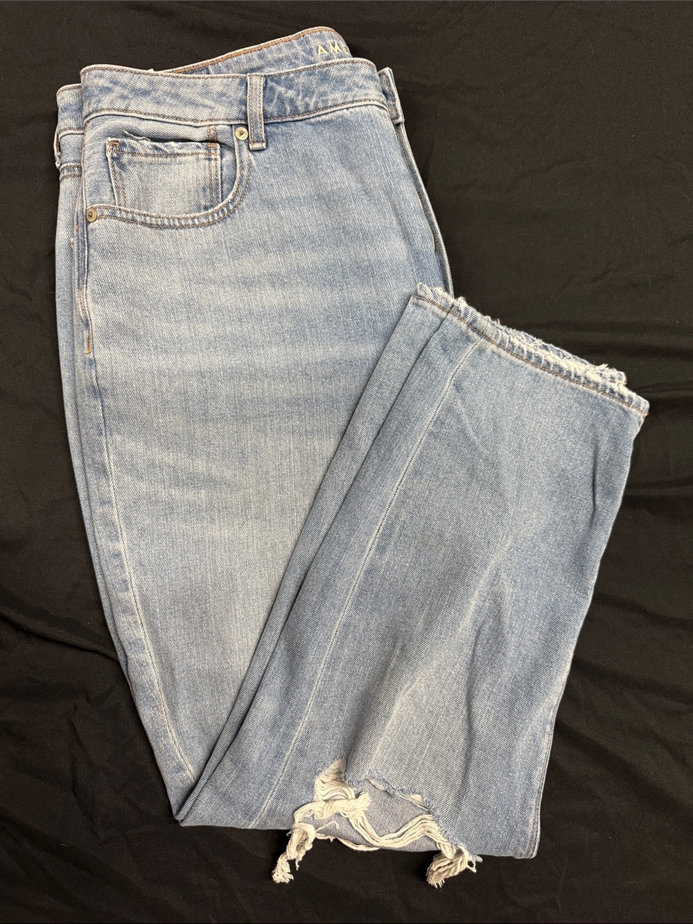 American Eagle Distressed Ankle Jeans Womens 16P Light Wash Ripped Denim Petite